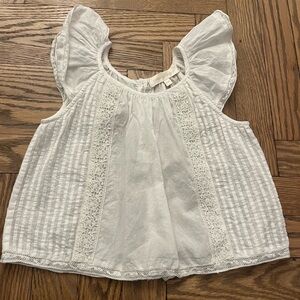 White Lace Trim Sleeveless Top